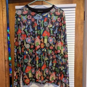 Plus size mesh mushroom top